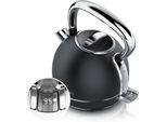 Bollitore In Acciaio Inox Con Impostazione Della Temperatura, Pannello A Sfioramento A Led, 1,7 Litri, Funzione Keep Warm, Filtro Anticalcare, Design Retro Vintage, Gs, Manico Cool-Touch