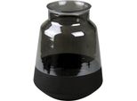 Tischvase AM DESIGN Blumenvase aus Glas, schwarz, H:21cm Ø:15cm, Glas, Vasen, Dekovase, Höhe ca. 21 cm