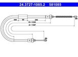 Ate Cavo Del Freno A Mano 24.3727-1085.2 Per Renault Modus / Grand Modus (F/JP0_) 1387Mm