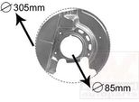 Van Wezel Parafango Disco Freno Per Bmw 3 Cabrio (E30) Anteriore Sinistro 0620371 Piastra Di Ancoraggio
