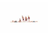 Noch Bathers, Figure Colorate A Mano Per Modellismo Ferroviario In Scala 1:120 (Tt), Set Con 6 Persone Per Il Divertimento Estivo In Piscina