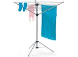 Easymaxx Stendibiancheria Pieghevole Per Interni Ed Esterni Resistente Alle Intemperie Leggero Regolabile In Altezza Su 4 Livelli Alluminio 140X101X121 Cm