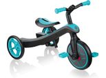 Globber Explorer Trike 2In1 - Triciclo E Balance Bike Per Bambini, 10/8,5 Pollici, Sella In Tpr Regolabile In Altezza, Turchese