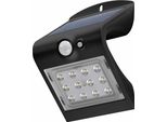 Goobay Lampada Da Parete Solare A Led Con Rilevatore Di Movimento 1,5 W Nero