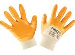 Neo Tools Guanti Da Lavoro, In Cotone, Parzialmente Rivestiti In Nitrile, 4111X, Taglia 9