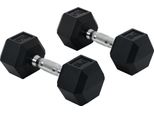 Homcom Set Di 2 Manubri In Gomma Manubrio Fitness Per Sala Corsi Ufficio Forma Esagonale Metallo Gomma Nero 8 Kg