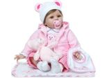 55 Cm Reborn Baby Doll Realistico Fatto A Mano In Vinile Morbido Silicone Realistico
