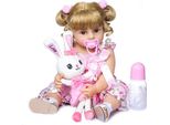 55CM Bambola Reborn Girl Baby Doll Corpo Completo Silicone Vinile Anatomicamente Corretto