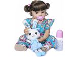 Bambola Anatomicamente Corretta 55 Cm Bambola Ragazza Corpo Intero Silicone Vinile Reborn Baby Doll