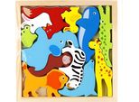 Puzzle In Legno 12El Animali 500655 Mega Creative