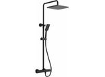 Sapho Docce - Set Doccia Dark Con Termostato, 2 Getti, Nero Opaco KJ639