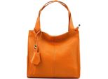 Florence Borsa In Pelle A Tracolla Shopper Arancione OTF155O