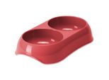 Ciotola Doppia Magic Cat Plastica Rossa 400 Ml