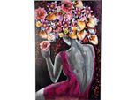 Gilde Gilde Gallery, Bild, Rechteckig, "Florenzia"", Fraumotiv, Metall, Pink, Ve 1, L. 5 Cm, B. 80 Cm, H. 120 Cm 38362"