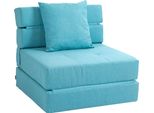 Fortuna Lai Poltrona Letto Pieghevole 2 In 1 Poltrona Pieghevole Con Funzione Letto Poltrona Relax Con Cuscini Letto Per Ospiti Con Portata Massima 100 Kg Blu