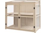 Outsunny Serra In Legno A Telaio Freddo A 2 Livelli Con Doppia Porta, Lucernario, Letto Rialzato Antivento, Per Giardino, Balcone, Natura, 103 X 61 X 103 Cm