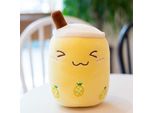 Giocattolo Di Peluche Bubble Tea Boba Giocattolo Di Peluche Bambole Di Peluche Bubble Tea Cuscino Di Abbraccio, Bambola Di Peluche Cartone Animato Giallo 24 Cm