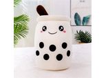 Giocattolo Di Peluche Bubble Tea Boba Giocattolo Di Peluche Bambola Di Peluche Bubble Tea Cuscino Di Abbraccio, Bambola Di Peluche Dei Cartoni Animati Bianco 24 Cm