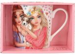 Depesche 12907 Topmodel Mug Velo FLEUR- Tazza Con Motivo Del Modello E Scritta, Tazza In Porcellana Bianca Con Manico, Capacità Circa 300 Ml