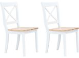 The Living Store Sedie Da Pranzo 2 Pezzi Bianco Legno Chiaro Legno Massiccio Albero Di Gomma