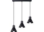 Lampada A Sospensione Tazilo A 3 Luci E27 Nero Lumilo