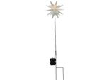 Stella Di Natale A Led Di Colore Bianco Con Picco A Terra - Altezza 90 Cm - Funzionamento A Batteria Con Timer