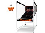 Indoor-Basketballspiel für 2 Spieler - Basketballautomat mit 5 Bällen - Basketballständer mit 8 Spielmodi - 2 Basketballkörben - Anzeigetafel - Aufblaspumpe - für Kinder und Erwachsene - Schwarz
