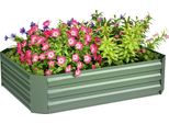 Letto Rialzato Outsunny In Acciaio, Letto Di Piantagione Telaio Freddo Letto Giardino Fioriera Impilabile, Fioriera Letto Vegetale 120X90X30Cm Per Giardino Balcone, Fioriera Per Fiori, Piante, Ortaggi