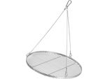 Bbq-Toro Griglia In Acciaio Inox Rotonda Ø 60 Cm, Griglia Per Barbecue Con Sospensione A Corda, Griglia Sospesa