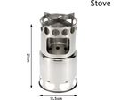 Set Stufa A Legna Portatile In Acciaio Inox Per Pentole Da Campeggio Per Picnic All'aperto, Stufa A Legna