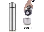 Caraffa Thermos In Acciaio Inox, Capacità 0,75 L, Tappo A Vite, Design Moderno, 0,75 Litri, 4 Thermos ++ Economico