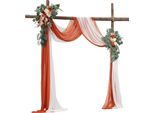 Set Di Fiori Per Arco Di Matrimonio Decorazione Per Arco Di Matrimonio Con 2X Fiori 2X Tende Arancione