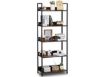 Libreria Rustica Scaffale In Piedi Scaffale Di Stoccaggio Metallo 5 Livelli 60X30X154Cm