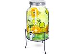 Vilde | Distributore Di Bevande - Con Rubinetto E Supporto - Nero - 6,2 L - In Vetro - Ideale Per Limonata, Succo Di Frutta, Tè Freddo