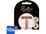 Wilkinson Intuition - Lame Di Ricambio - Rasoio Di Sicurezza Oro Rosa - Deluxe - 15 Lame - Confezione Risparmio - 10 Pezzi