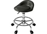 Sgabello Regolabile In Altezza Con Schienale Sgabello Girevole 59-75 Cm Sgabello Da Lavoro Sgabello Girevole A 360° Sgabello Per Ufficio Salone Massaggi Spa Nero Aosom