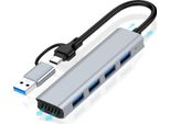 Inf Hub Usb 3.0 A 4 Porte - Adattatore Type-C - Trasferimento Dati Ad Alta Velocità