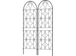 Set Di 2 Tralicci In Metallo In Acciaio Inox Per Piante Rampicanti 50X150 Cm Traliccio Per Piante Da Appartamento Traliccio Per Pomodori Ortaggi Fiori Piante Rampicanti Nero Aosom