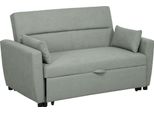 Divano Letto Fortuna Lai, Divano A 2 Posti Con Funzione Letto, Schienale Regolabile, Divano Con Cuscini, Effetto Velluto, Divano Letto Con Contenitore Per Soggiorno, Camera Degli Ospiti, Grigio Chiaro