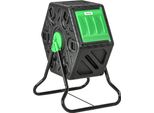 Fortuna Lai Compostiera 65 Litri, 60X49X77 Cm Girevole Compostiera Rapida In Plastica, Resistente Alle Intemperie Compostiera Termica Con Sistema Di Ventilazione, Coperchio, Compostiera Da Giardino, Contenitore Per Compost Da Giardino, Cucina, Balcone