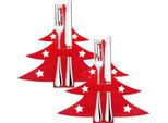 Springos Portaposate Borsa Portaposate Abete Rosso Albero Di Natale Decorazione Da Tavola Natale (Rosso 2 Pezzi)
