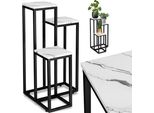Portafiori In Metallo 3 Ripiani Piante Moderno Marmo Bianco