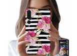 Custodia Per Huawei P20 Plus - Floreale Con Motivo A Strisce Bianche E Nere