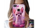 Custodia Per Huawei P10 Lite - Simpatico Chihuahua Su Sfondo Rosa Con Fiori