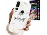 Custodia Per Huawei P20 Pro - Marmo Bianco Con Cornici Dorate Love You