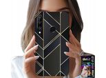 Custodia Per Huawei P30 Lite - Cornici Dorate, Design Elegante + Vetro