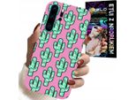 Custodia Per Huawei P30 Pro - Cactus, Cactus Su Sfondo Rosa + Pellicola