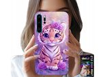 Custodia Per Huawei P30 Pro - Simpatica Tigre Su Sfondo Rosa + Pellicola
