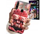 Custodia Per Huawei P30 Lite - Rosa Orsetto Famiglia Cuore + Vetro