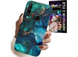 Custodia Per Huawei P30 Lite - Design Del Retro In Marmo Blu Verde